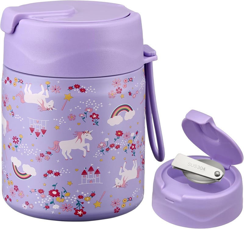 Howeemo 17oz Soup Thermo for Hot Food Kids,Insulated Food Jar with Spoon,Thermo Hot Food Lunch Container,Wide Mouth Leakproof Stainless Steel Lunch Box for School-Horse - Image 1